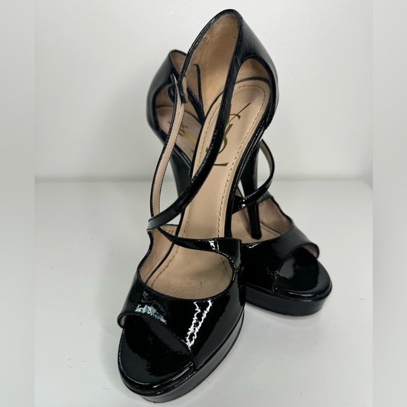 Yves Saint Laurent Patent Leather Heels Sz 37.5 - Picture 1 of 6